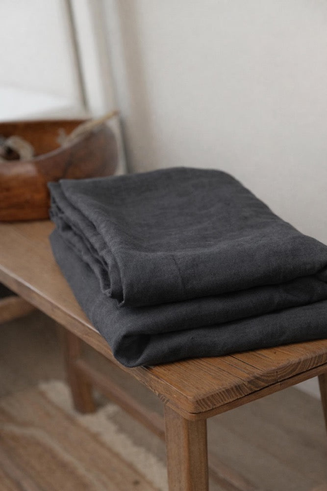 Pure Linen flat sheet: Organic flax bedding.