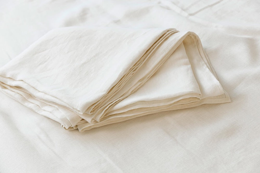 Handmade Linen Flat Sheet: European Flax, Soft Texture.