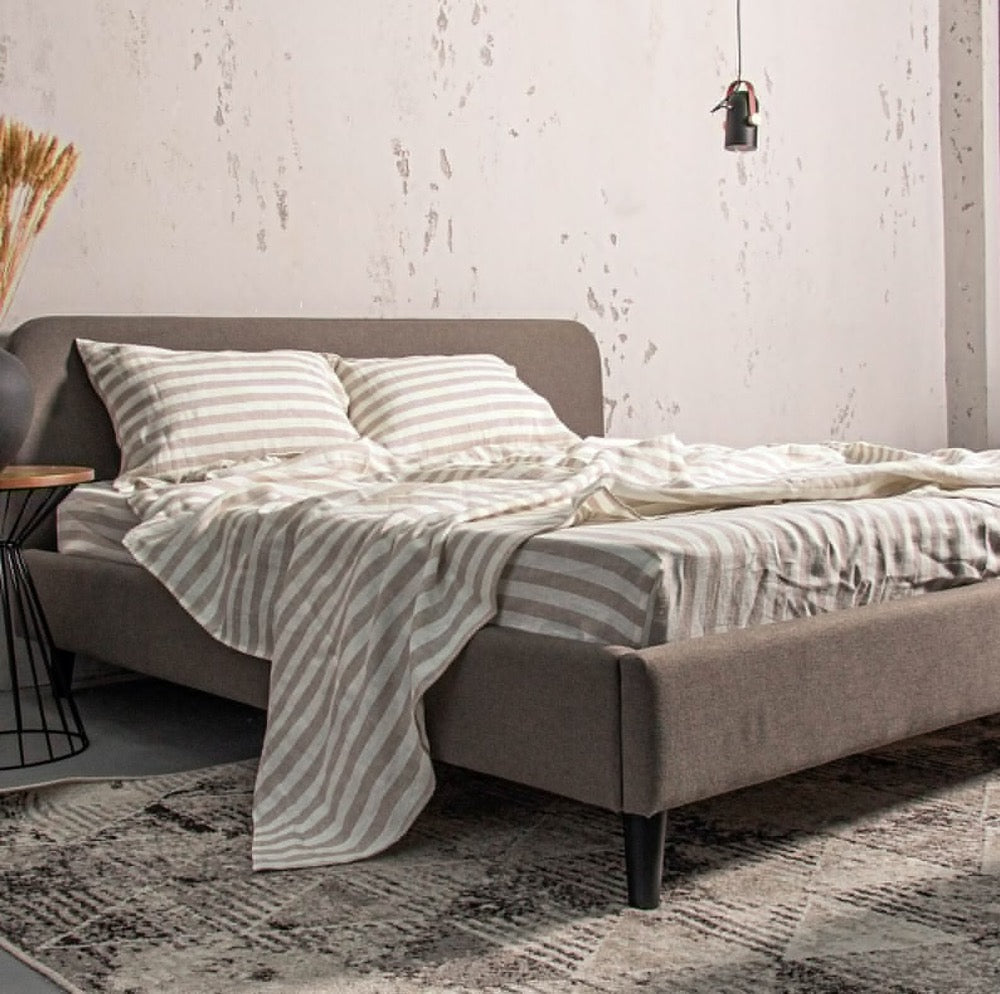 Pure Linen flat sheet: Organic flax bedding.