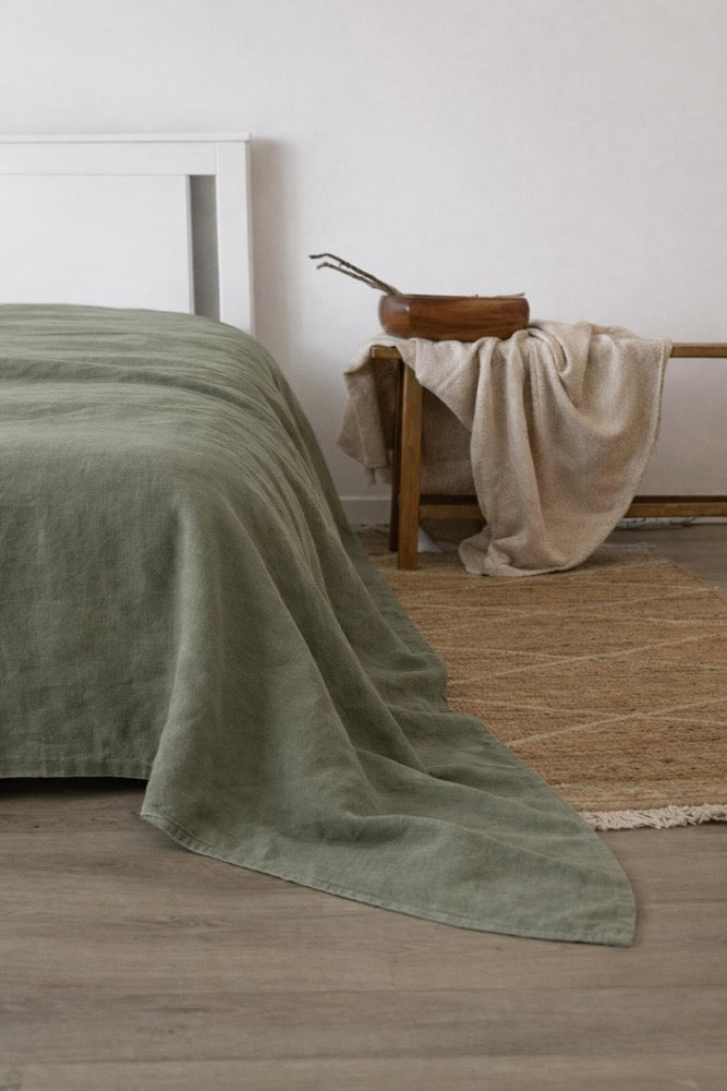 Pure Linen flat sheet: Organic flax bedding.