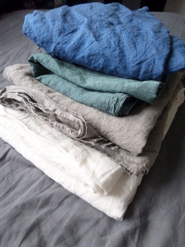 Handmade Linen Flat Sheet: European Flax, Soft Texture.