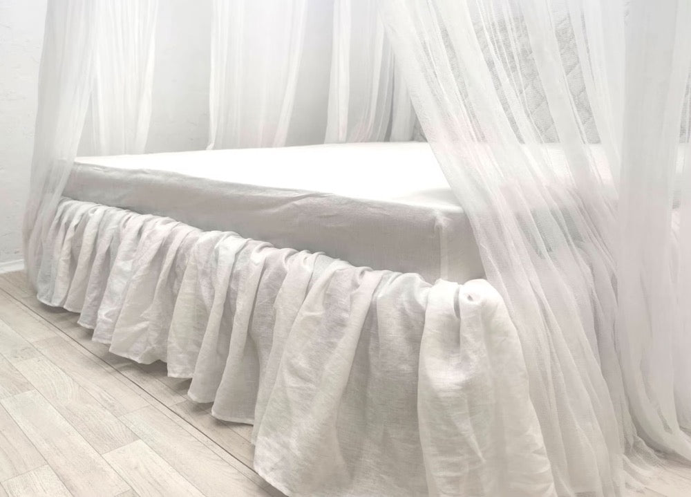 Natural linen Fitted sheet, Bed sheets, Pure flax bedding stonewashed