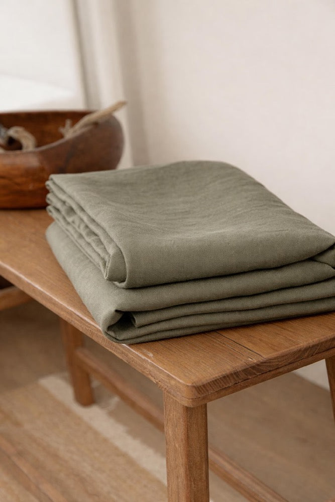 Handmade Linen Flat Sheet: European Flax, Soft Texture.