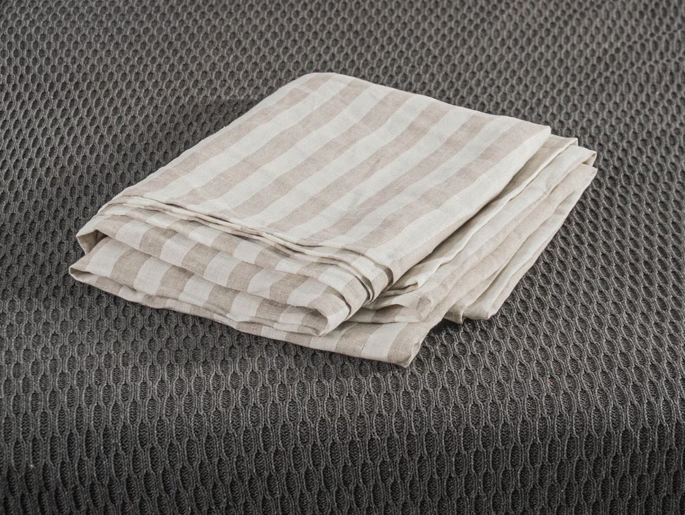 Pure Linen flat sheet: Organic flax bedding.